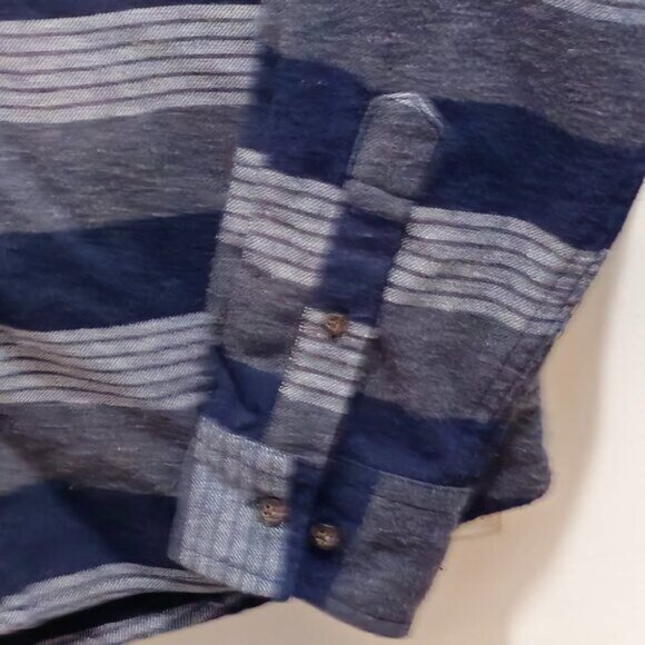 VSTR Men's/Adult Lightweight Flannel Jacket Hoodie - Large - Blue/Gray - Picture 7 of 15